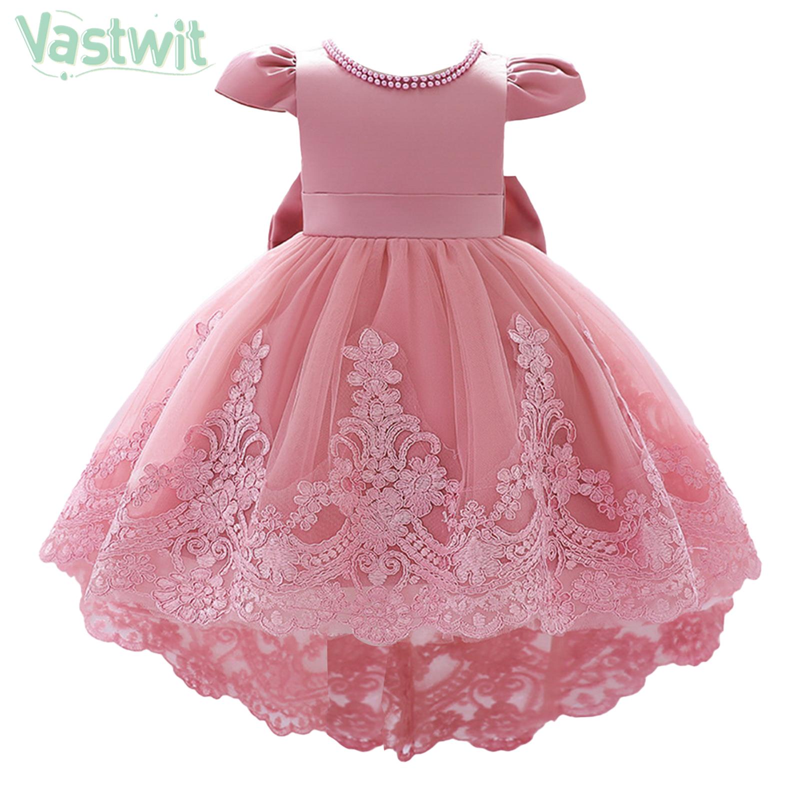 Baby Girls Princess Party Dress Shiny Sequin Fly Sleeve Bowknot Tulle Tutu for Birthday Wedding Evening Baptism Prom Photography