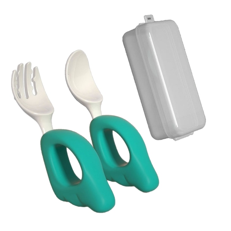 Infant Feeding Children Tableware Kids Cartoon Training Spoon Fork Set
