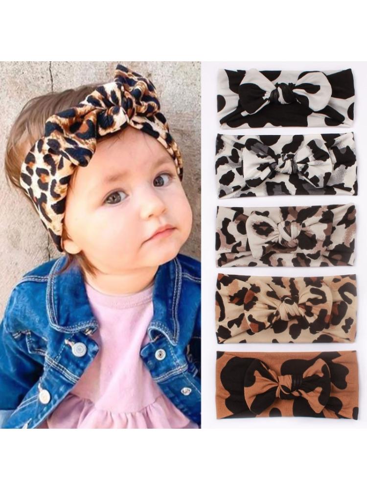 Baby Headband leopard Print Baby Headbands with Bowknot Hair Band Elasticity Suitable for Baby Girl Newborn Infant Toddlers Kids