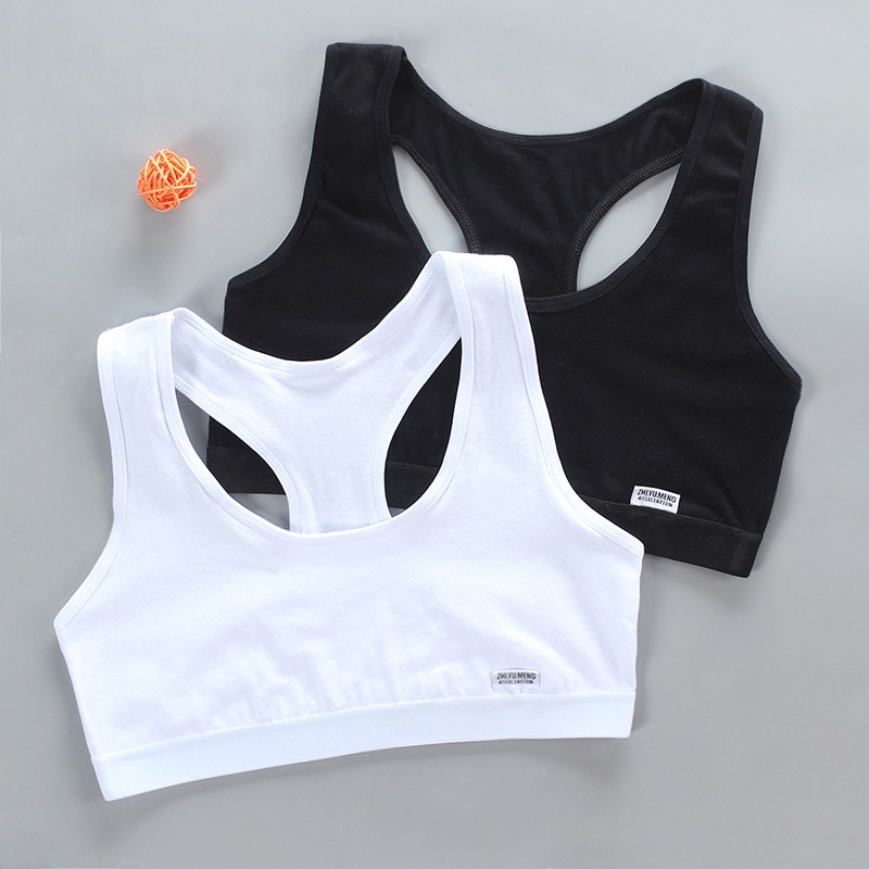 2pcs Girls Training Bras Kids Soft Underwear Girls Accessories Breathable Children Bras for Teen Girl 8-16y