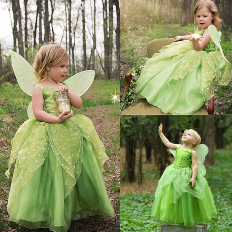 Fancy Girl Princess Costume Halloween Carnival Cosplay Dress Kids Forest Fairy Flower Long Gown 3 6 8T Baby Disguisement Vestido