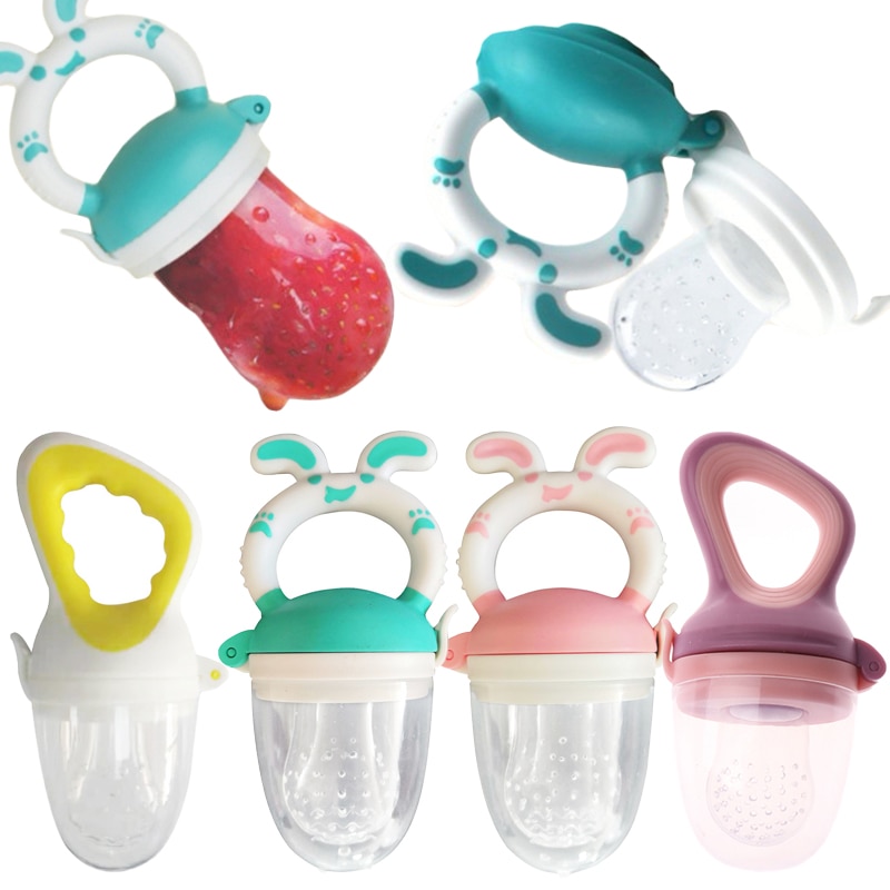 Cartoon Baby Fruit Feeder Baby Nipple Food Vegetable Supplement Soother Nibbler Baby Feeding Teething Fresh Fruit Pacifiers