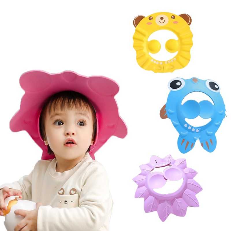 New Baby Children Safe Shampoo Cap Baby Supplies Wash Hair Shield Adjustable Elastic Shampoo Cap Ear Protection Shower Cap