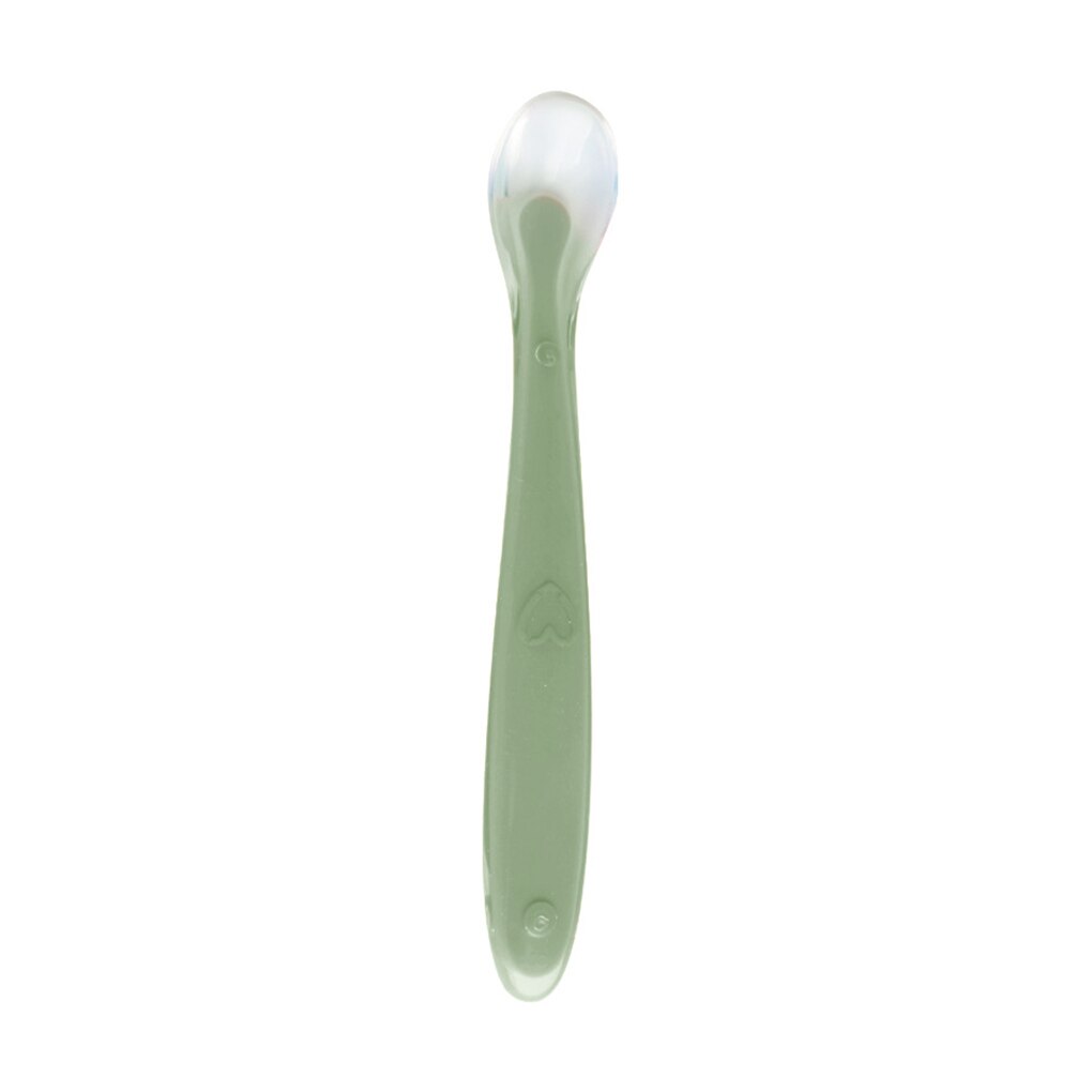 1/2/3/5 Baby Silicone Spoon Sensing Cutlery Feeding Tools Non-Slip Meal Training Scoop Kitchen Restaurant Household Supplies