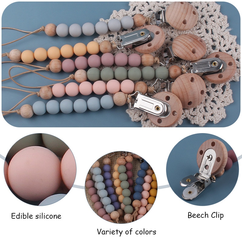 1PC Baby Pacifier Clip Chain Nipple Clip Chew Toys Wholesale 1Pcs Baby Nipple Pacifier Chain Cartoon Shape Holder Accessories