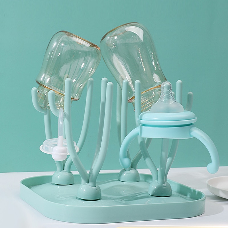 New Bottle Dry Rack Baby Bottle Drain Drying Racks Blue Pink Baby Bottle Cleaning Dryer Drainer Storage Drying Rack