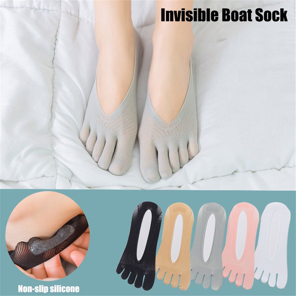 Women Ultrathin Velvet Breathable Five-finger Ankle Socks Five Toes Socks Invisible Boat Sock