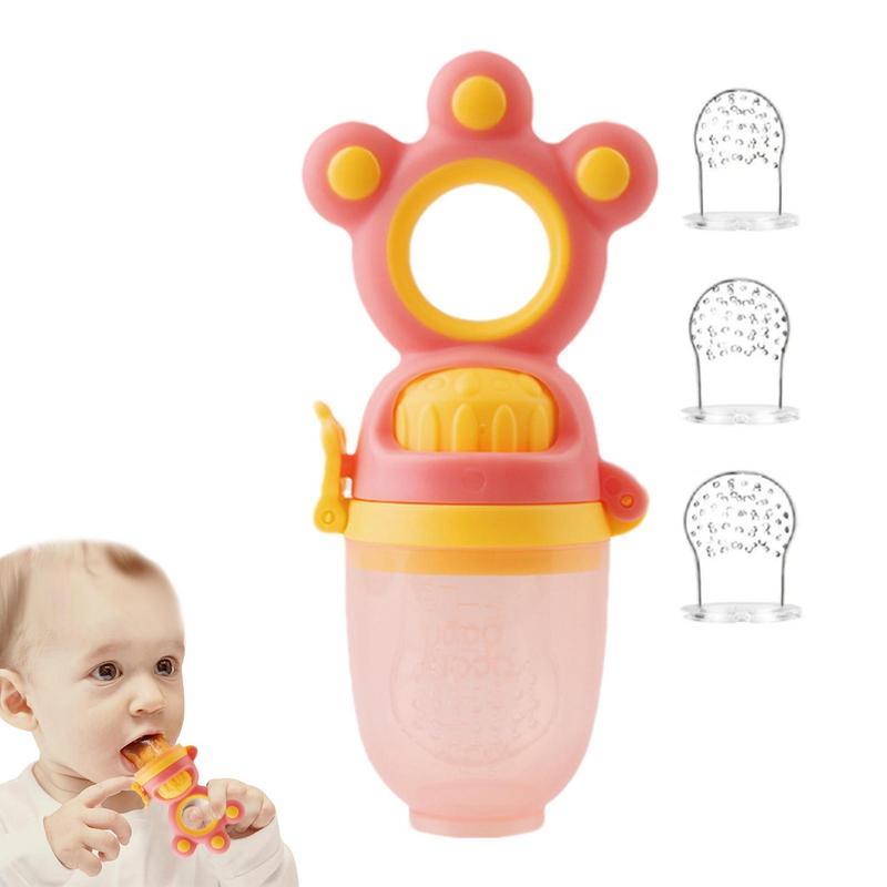 Detachable Silicone Baby Nipple Fresh Food Fruits Feeding Bottles Nibbler Infant Learn Feeding Pacifier Contains 3 Pacifiers