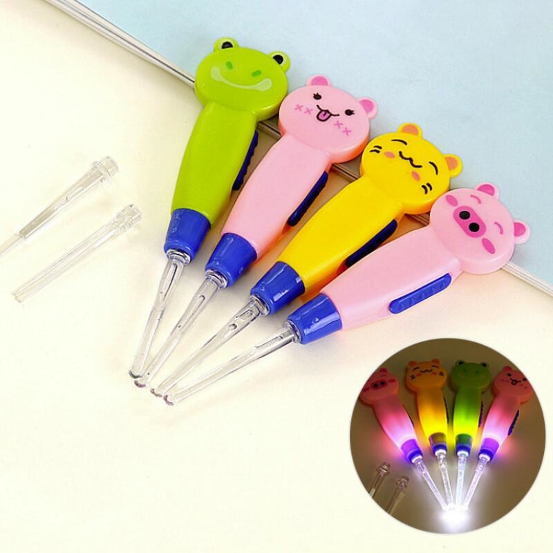 11cm Earwax with Light Spoon LED Cartoon Baby Care Ears Spoon Digging Luminous Dig Ear-picker Product Child Cleaning Tool
