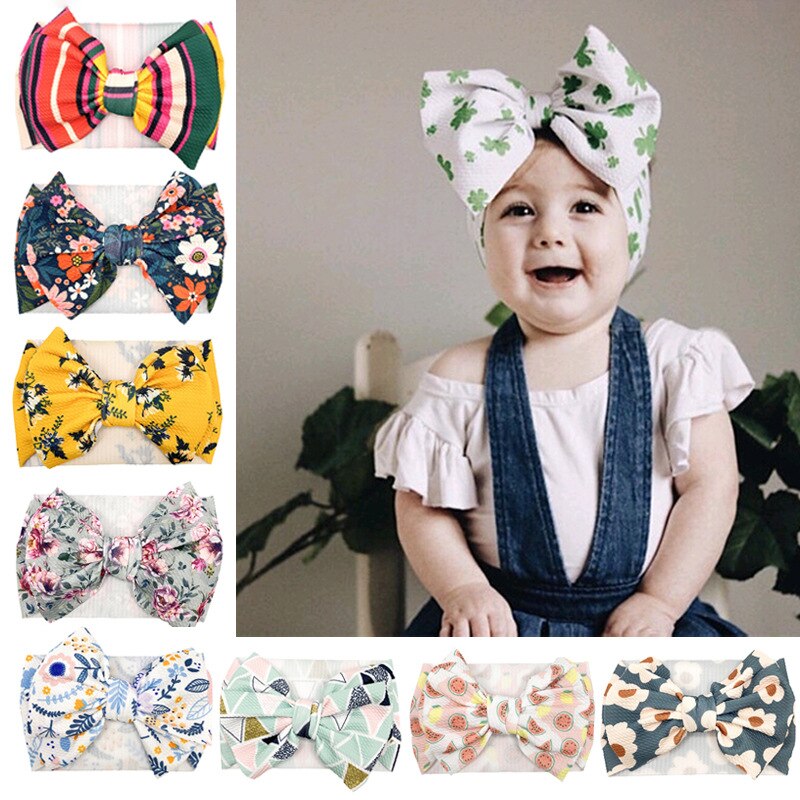 Summer Big Bow Baby Girl Headband Elastic Headband Turban Hairbands Girl Headbands Kids Headwear Kids Accessories 0-2 Years