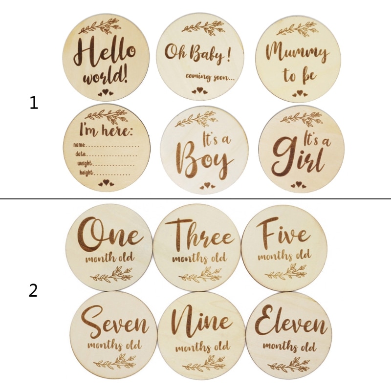 Baby Milestone Wooden Block Baby Photography Milestone Memorial Monthly Newborn