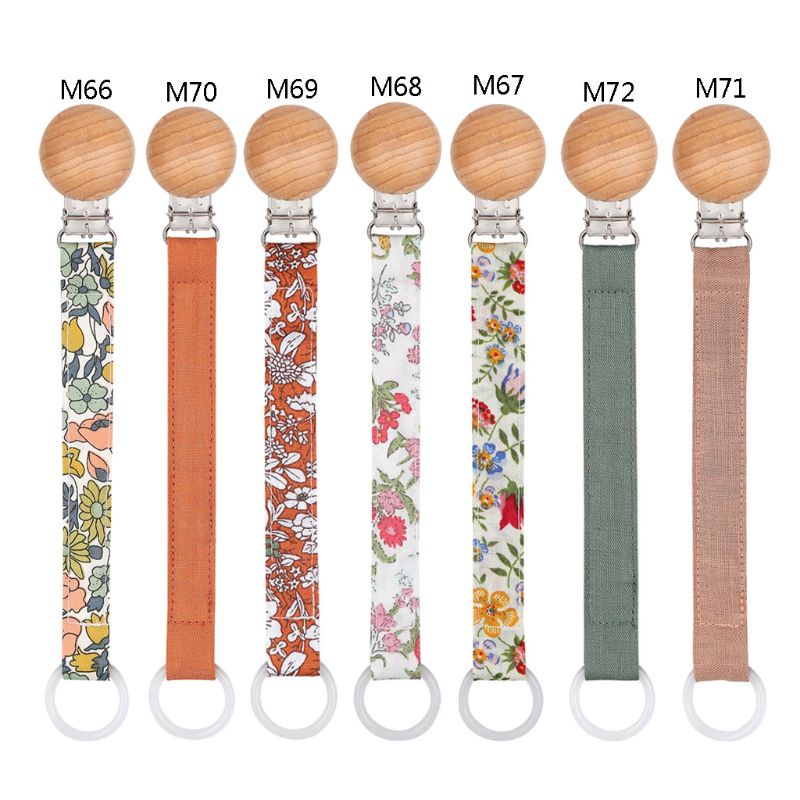 Boho Pacifier Clip Holder Teething Linen for Baby Girls Shower Gift for Boy Girl