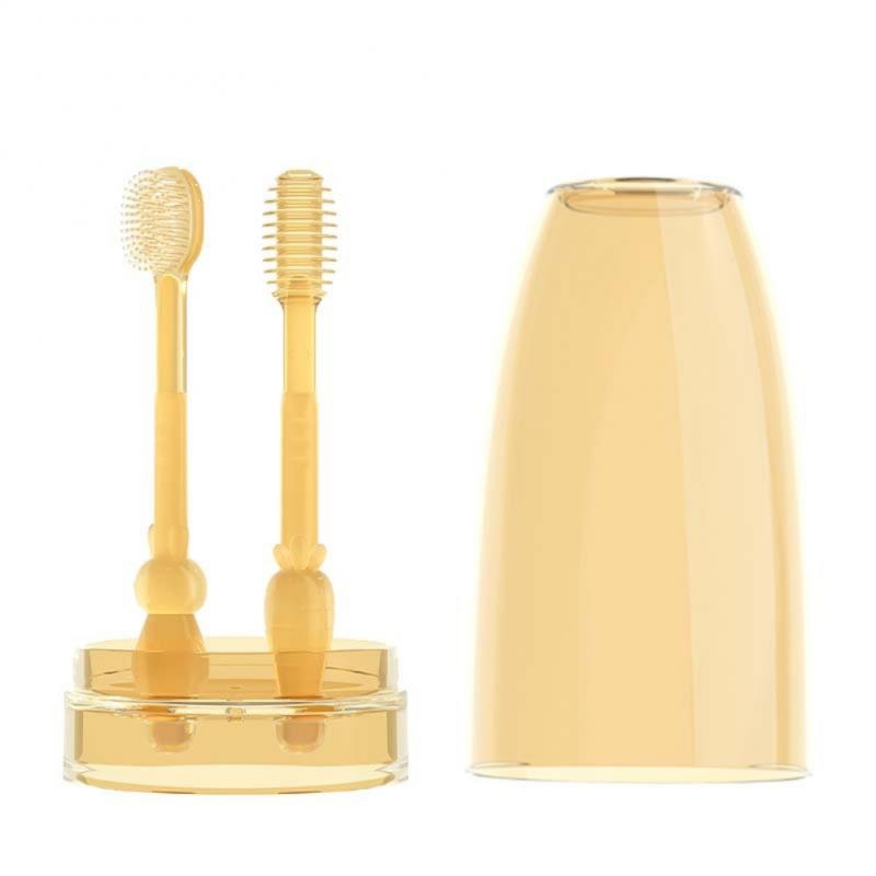 Non-slip Tongue Coating Cleaning Brush Food Grade Silicone Round Brush Head Baby Tooth Brushing Artifact Soft Oral Care Cleaning