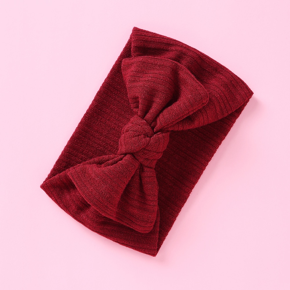 Baby Bows Knit Cotton Headbands for Girls Newborn Toddler Turban Hairbands Elastic Children Headwrap Infant Kids Accessories