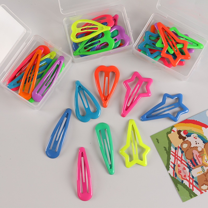 10pcs/set Cute Colorful Star Waterdrop Shape Hair Clips For Girls Children Lovely Hair Decorate Hairpins Kids Hair Accessories