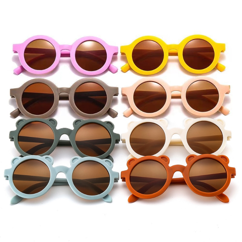 Children's Round Frame Sunglasses Fashion Lightweight PC Kids Boy Girl Baby Sunglasses Classic Vintage Sunglasses UV400 2-8