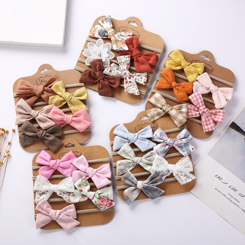 Baby Flower Bows Headband for Girls Children Elastic Hair Bands New Born Hairband Soft Toddler Cute Hair Accessories