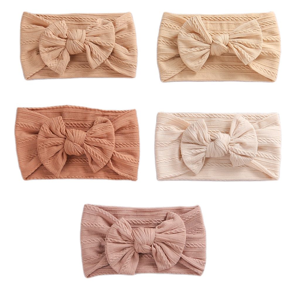 1Pcs Bow Knot Newborn Baby Headband For Girls Elastic Knit Children Turban Soft Nylon Kids Headwear Baby Girl Hair Accessories