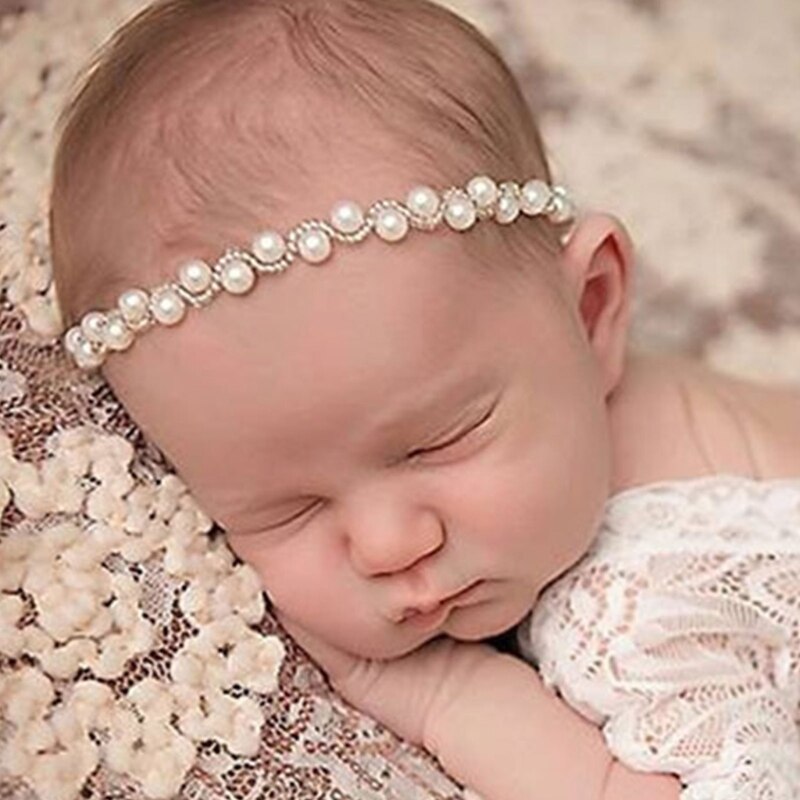 Baby Photo Headband Pearl Hairband Infant Headdress Newborn Photo Props Newborns Hair Accessories A2UB