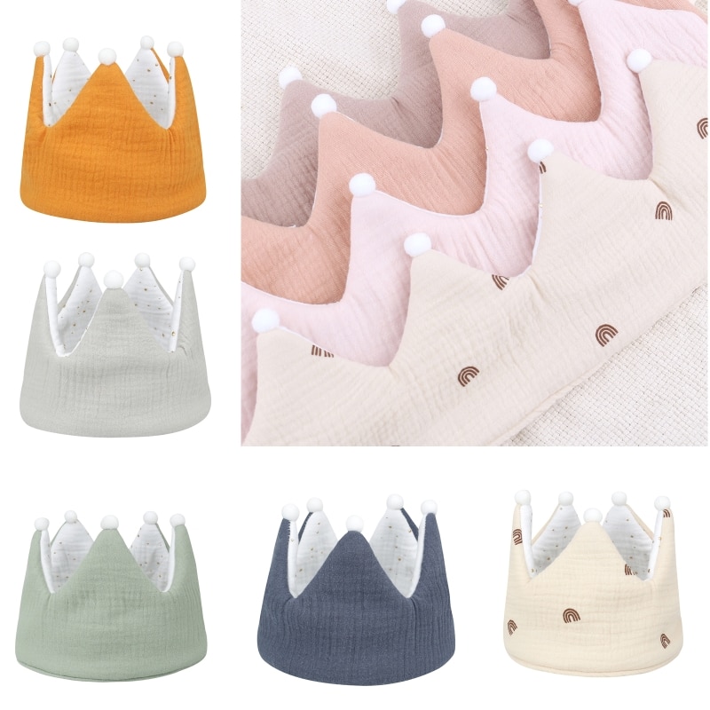 Baby Birthday Hat Crown Hat Boys Girls Birthday Party Crown Headband Cap Baby Gifts Infant Photography Props Dropshipping