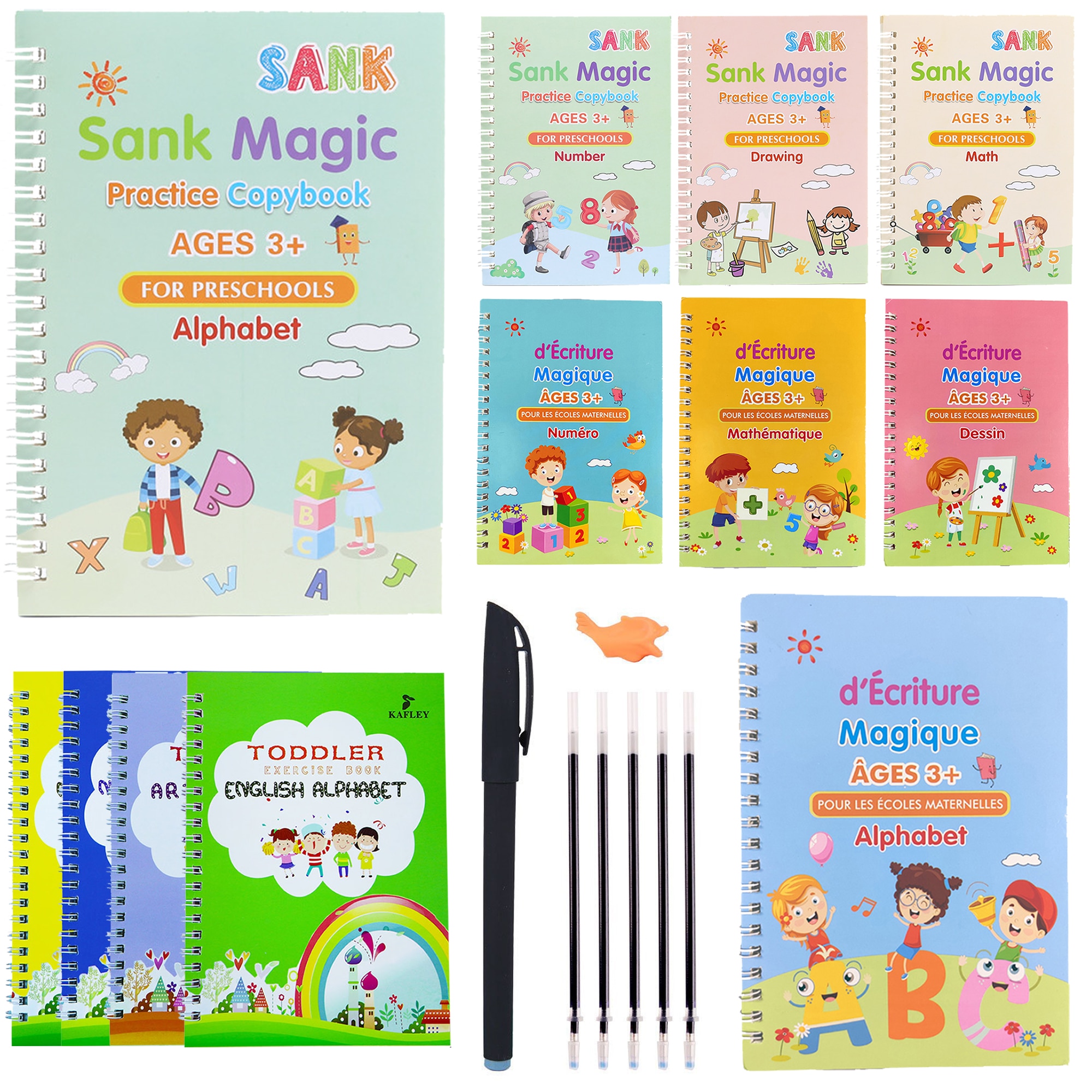 Free shipping Spanish Copybook Magic Reusable Writing Handwriting Copybook For Kids Children Book Calligraphy Montessori Toy