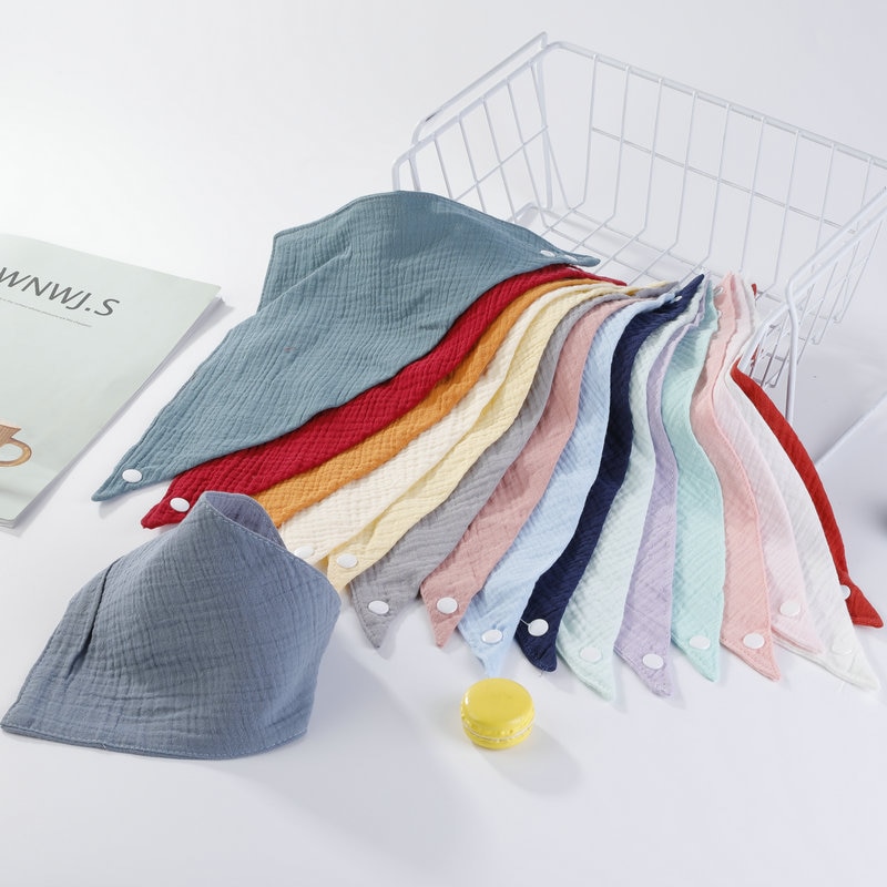 Baby triangle scarf children's bib bib four layers of cotton yarn soft absorbent baby triangle water towel for men and wome