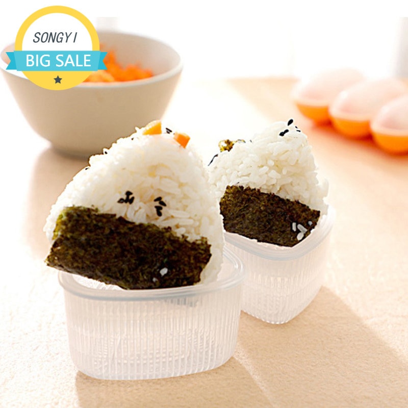 2pcs Sushi Mold Onigiri Rice Ball Bento Press Maker Mold Triangle Sushi Make Mold DIY Tools