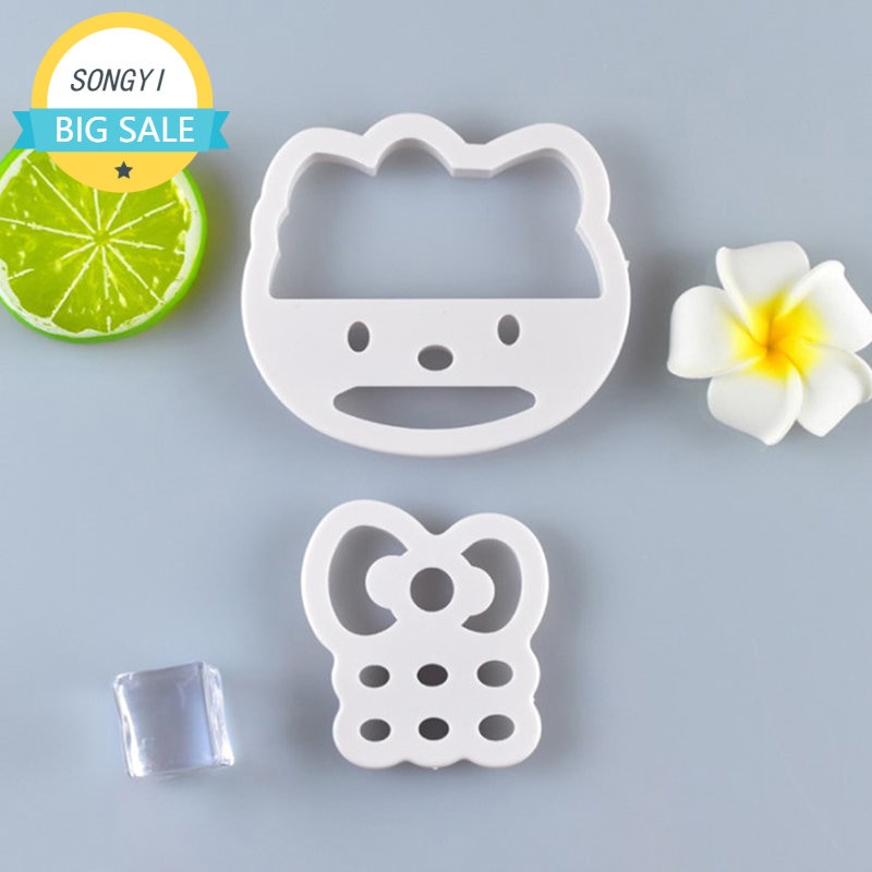 Kitty Cookie Cutter Plastic Biscuit Knife Baking Fruit Cake Kitchen Tools Mold Embossing Printing
