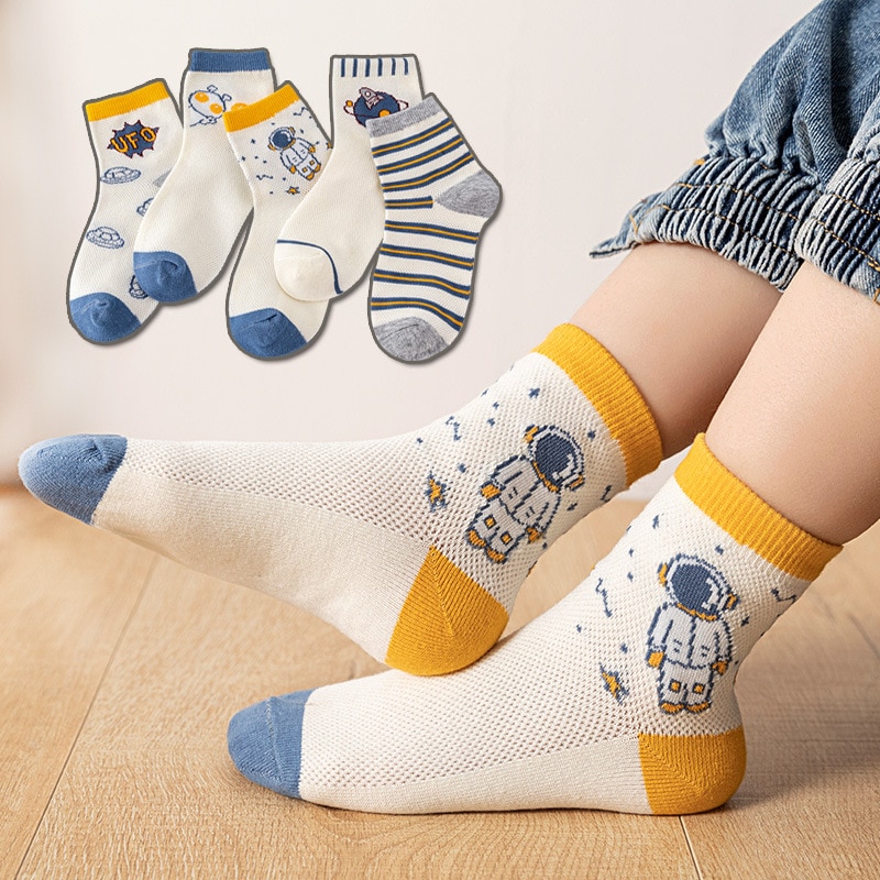 5 Pairs /lot Cute Baby Socks Autumn Rainbow Stripes Cotton Children socks Infant Toddler Boy Socks Kids Socks 1-12Y