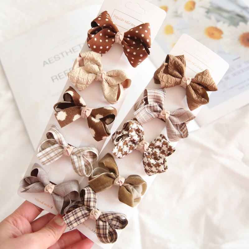 5/10Pcs Bowknot Baby Girl Hairpins Cute Floral Plaid Dot Children Hair Clips Baby Hairpin Kids Barrettes Baby Hair Accessories
