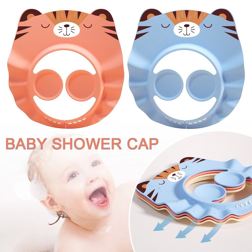 2PCS Kids Protect Ear Protection Hair Shield Bathing Bath Head Cover Hair Wash Hat Shampoo Artifact Baby Shower Cap