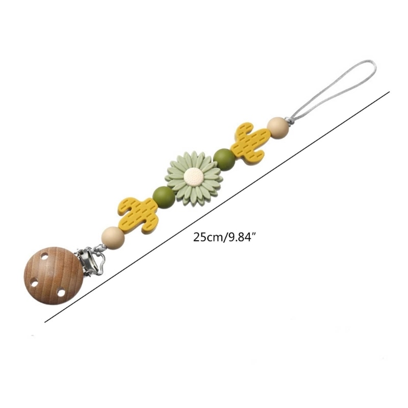 Cute Silicone Flower Pacifier Clip for Baby Girl Boy Soother Chain Holder Babies Newborn Teething Toy Shower Gift