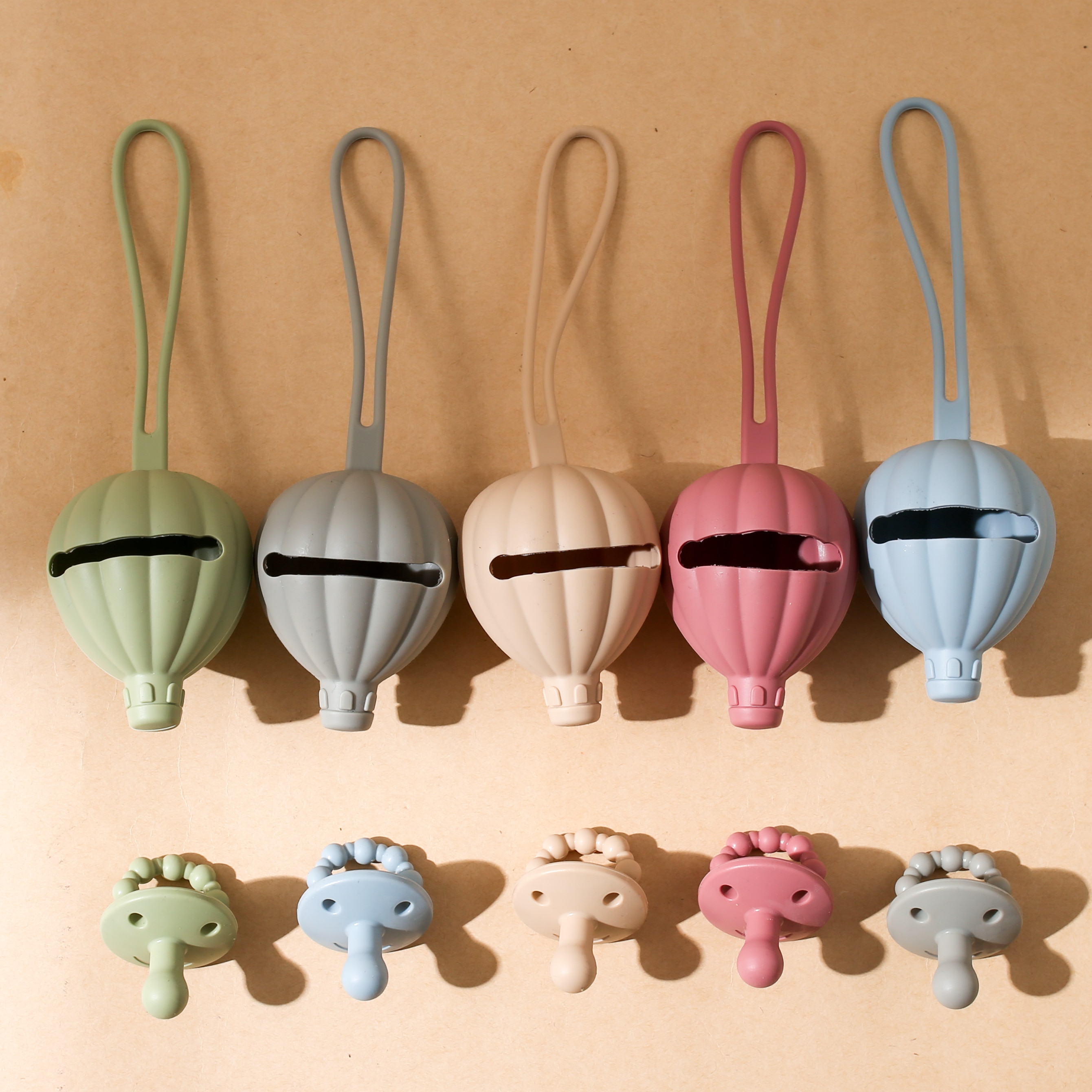2pcs/set Baby Pacifier Holder BPA Free Food Grade Silicone Baby Pacifier Holder Infant Portable Soother Nipple Storage