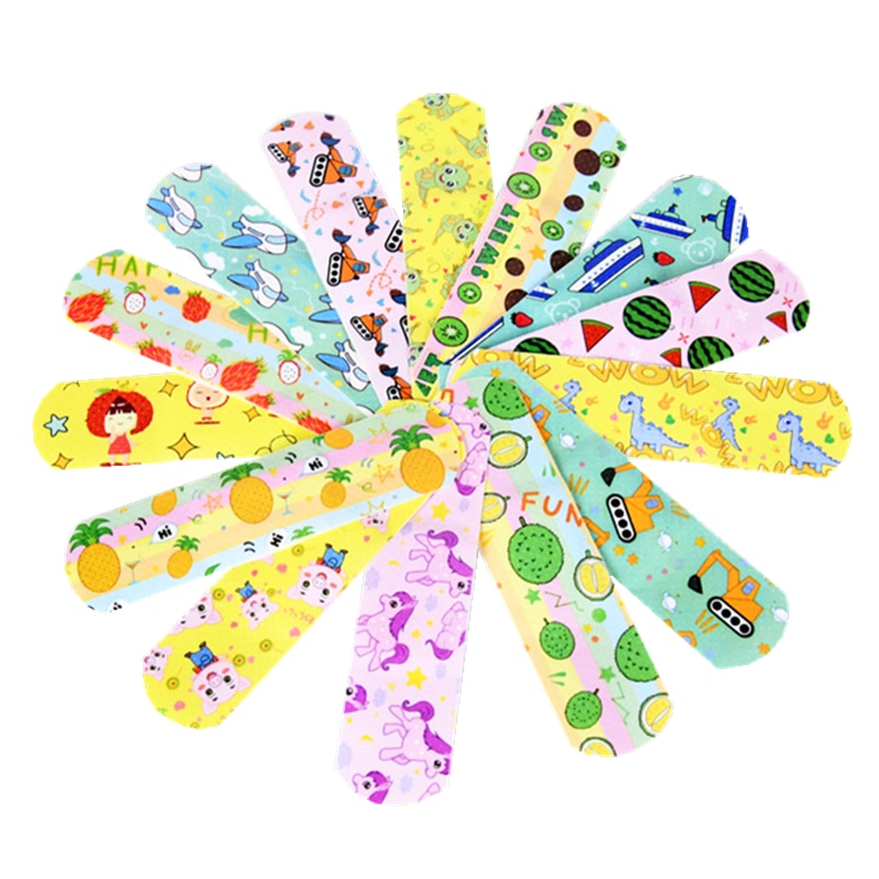120pcs/pack Cartoon Band Aid Skin Wound Patch Kids First Aid Plasters Children Adhesive Bandages Waterproof Medical Strips