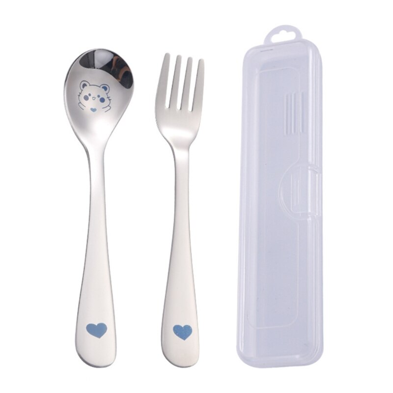 New Baby Feeding Spoon Fork Eat Training Cutlery Feed Supplies Dishwasher Friendly
