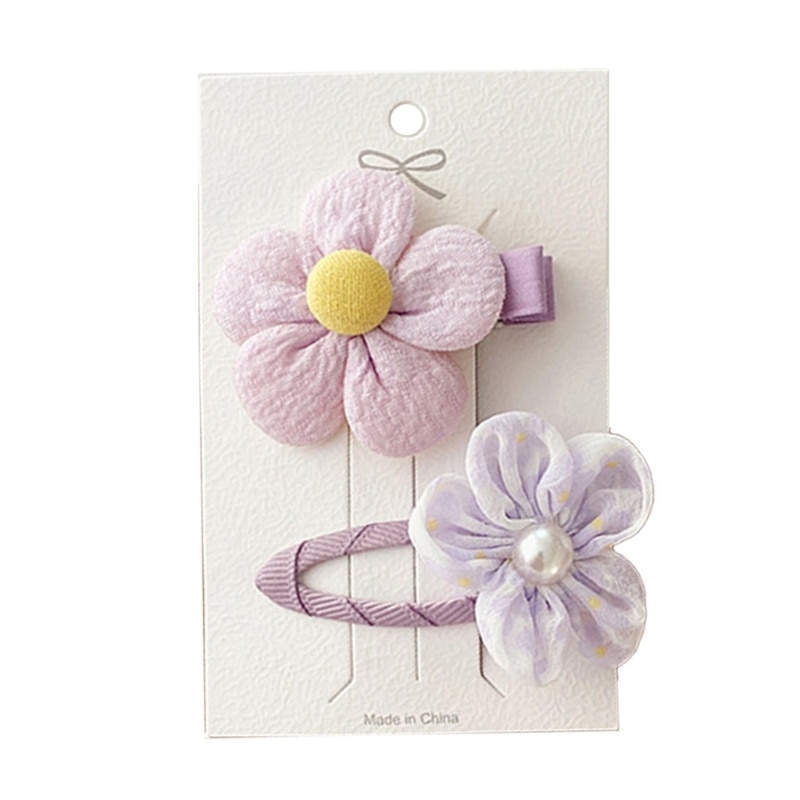 Little Girls Hair Clip Set Sweet Flower Hair Barrettes Cute Flower Baby Hairpin