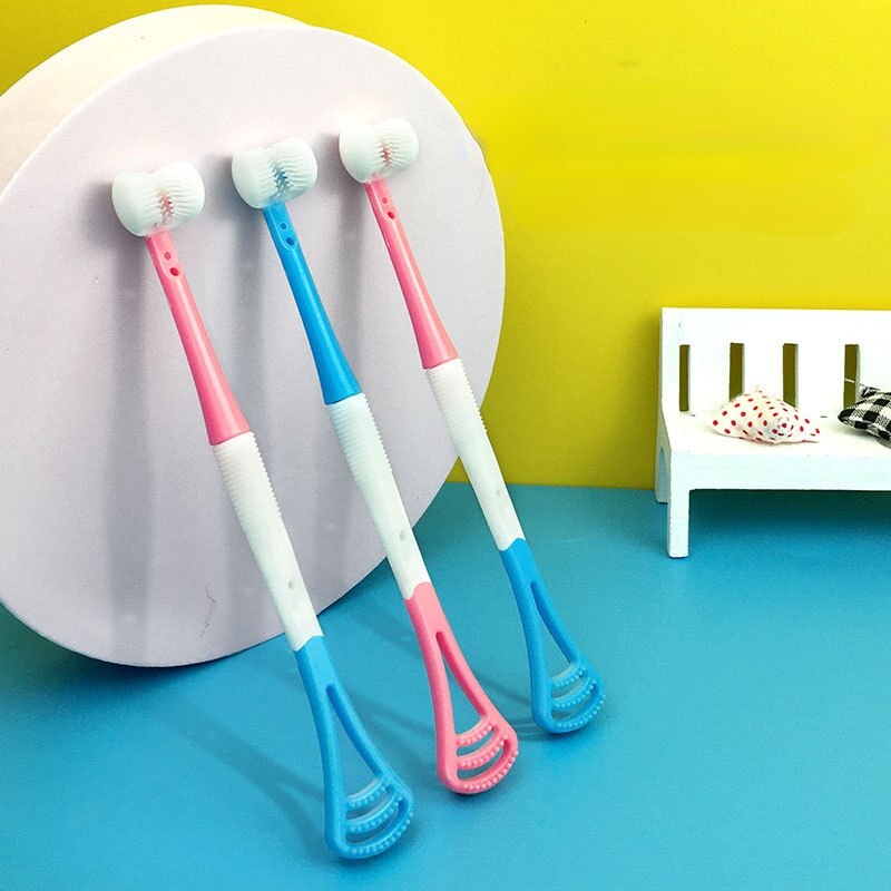 Three Sided Safety Soft Tooth Brush Children Oral Hygiene Care Teeth Whitening Items Creative Baby Toothbrush for 2-12Y Child
