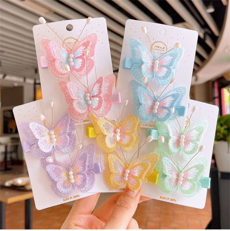 Hair Clip for Children Girl Butterflies Hair Pin Elegant Princess Hair Barrettes