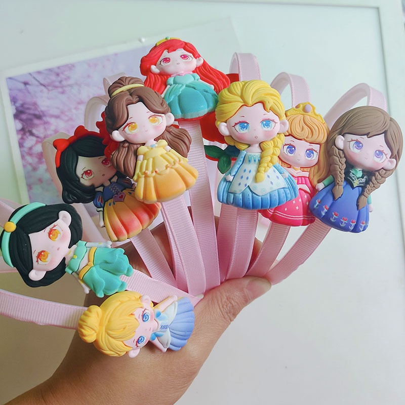 New Girls Cute Cartoon Princess Hairbands Children Outdoor Sweet Hair Decorate Headband Hair Hoop Kids Fashion Hair Accessories