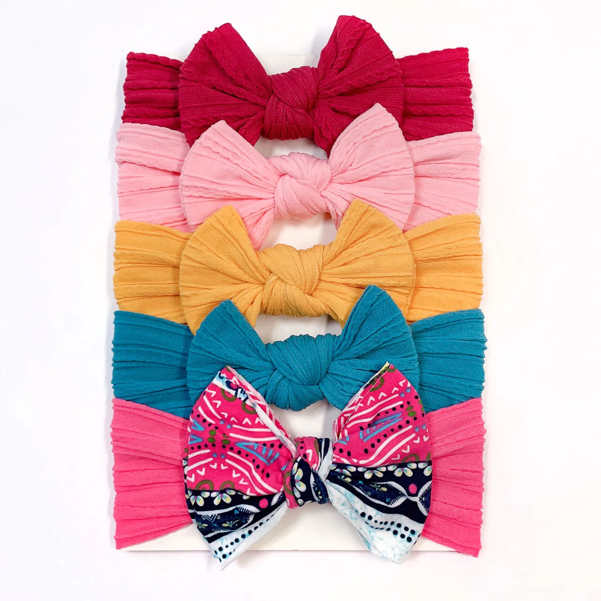 Baby Headbands For Girls Elastic Cable Knit Baby Girls Turban Bowknot Kids Hair Bands Newborn Headwrap Baby Hair Accessories