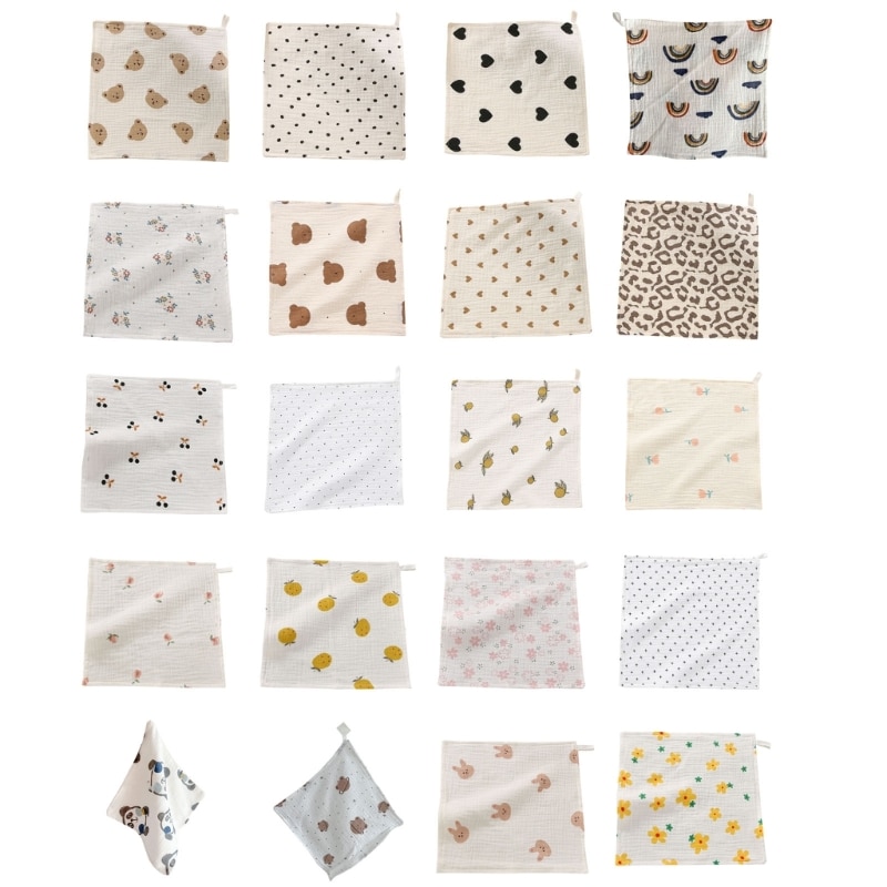Muslin Towel Cloth for Babies Skin Friendly Multi-use Handkerchief Teething Bib