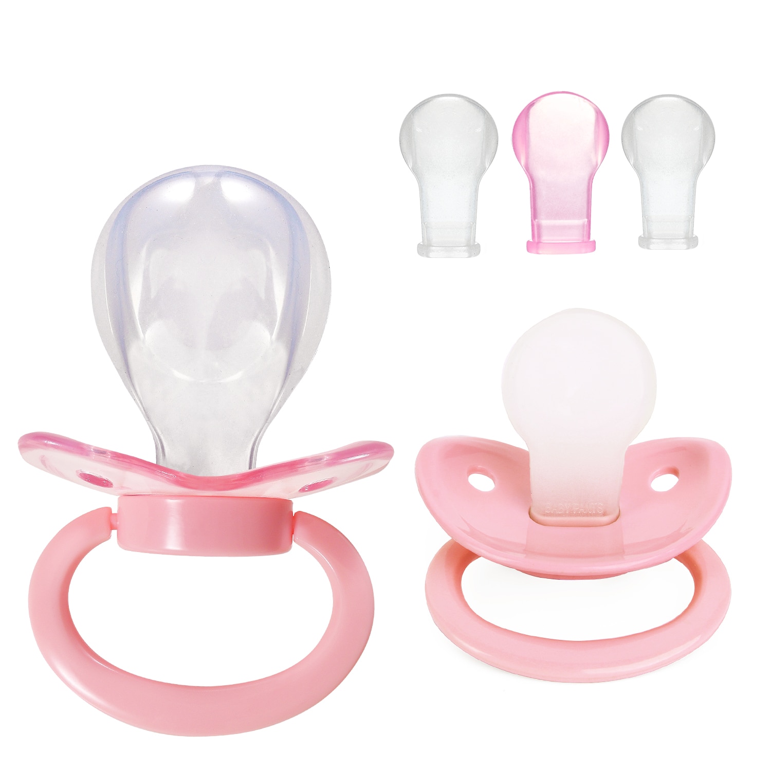 Adult Sized Pacifier Variety 5 Pack Dummy for Adult BabiesLarge Shield (Pink)
