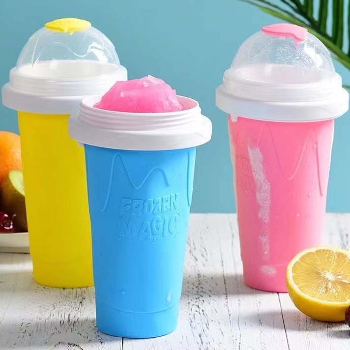 Homemade Milkshake Bottle Slush Slushy Maker Popsicle Shake Picaice Mug Quick-Frozen Slushy Cup Silicone Molds Ice Cube Maker