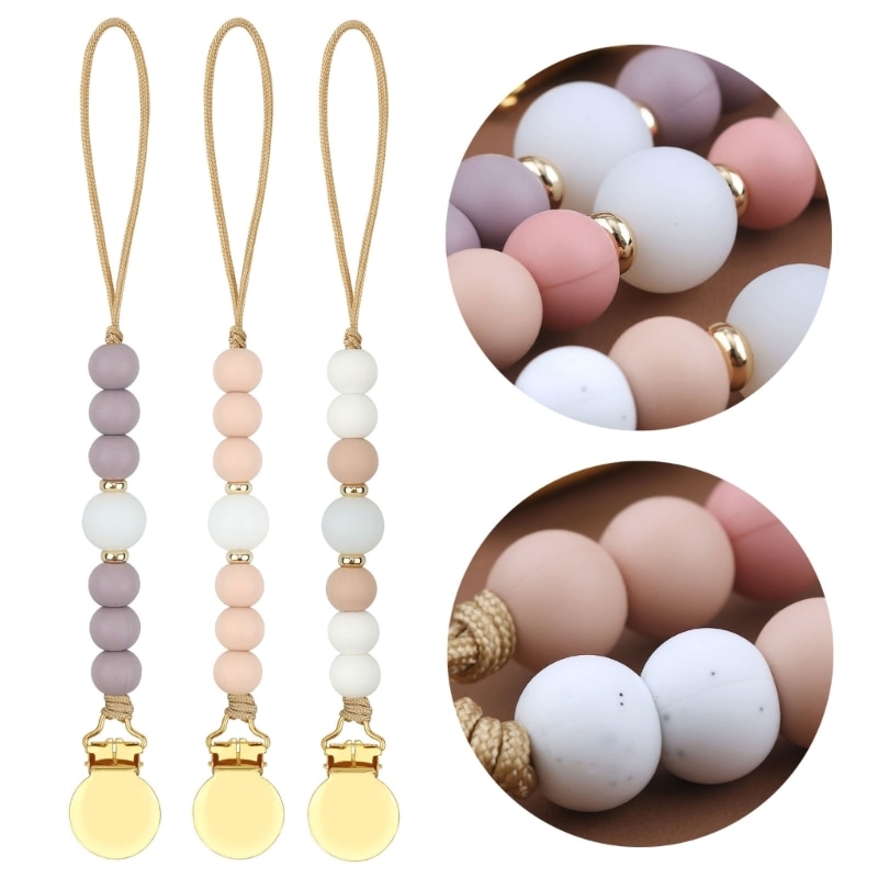 Dummy Clips for Baby BPA Free Silicone Pacifiers Clips Soother Chain Holders for Boys & Girls Shower- Gift for Newborn