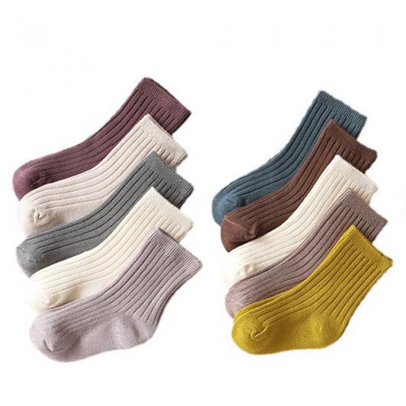 5pairs/lot Baby Socks Toddler Girl Kids Ankle Sock Infant Boy Cotton Tube Socks Fashion Anti Slip Socks Children Floor Sockings