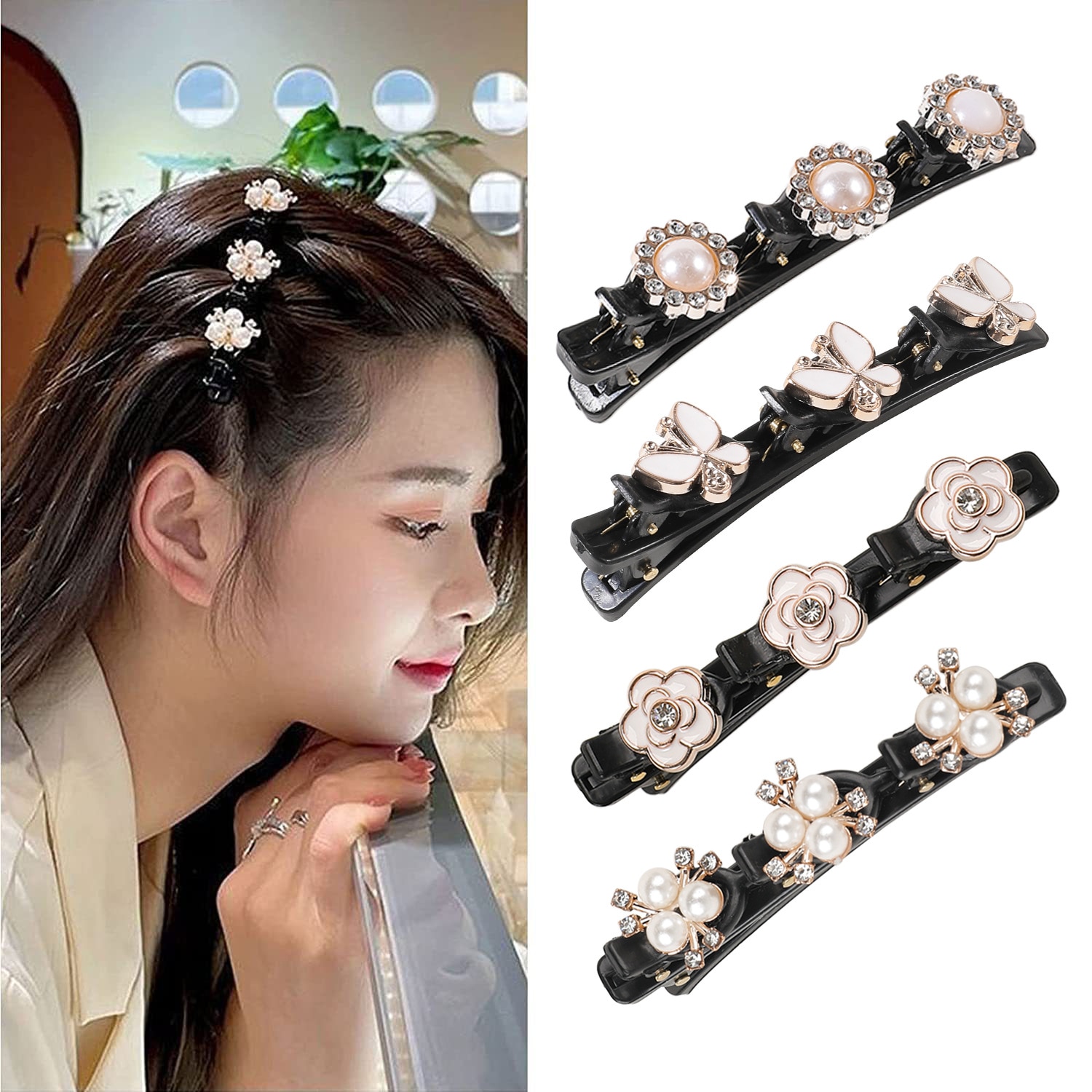 New Flowers Elegant Hairpins Hairgrips Crystal Rhinestone Barrettes Hair Clips For Women Girls Hair Accessories