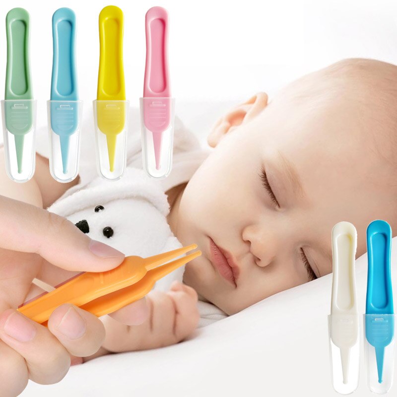1Pcs Multi Purpose Baby Safety Care Cleaner Clip Round Head Clamp ABS Plastic Infant Clean Tweezers Nose Navel Cleaning Supplies