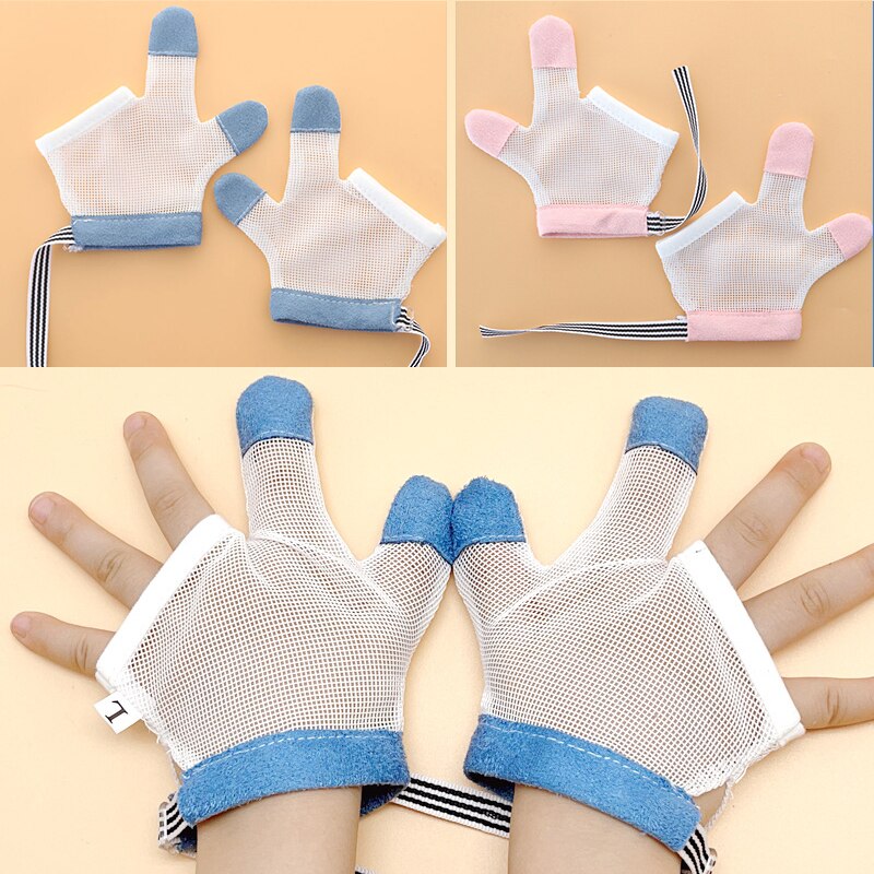 1Pair Infant Children Anti Biting Eat Hand Protection Gloves Prevent Baby From Fingers Helps Stop Sucking Nails Harmless Suit