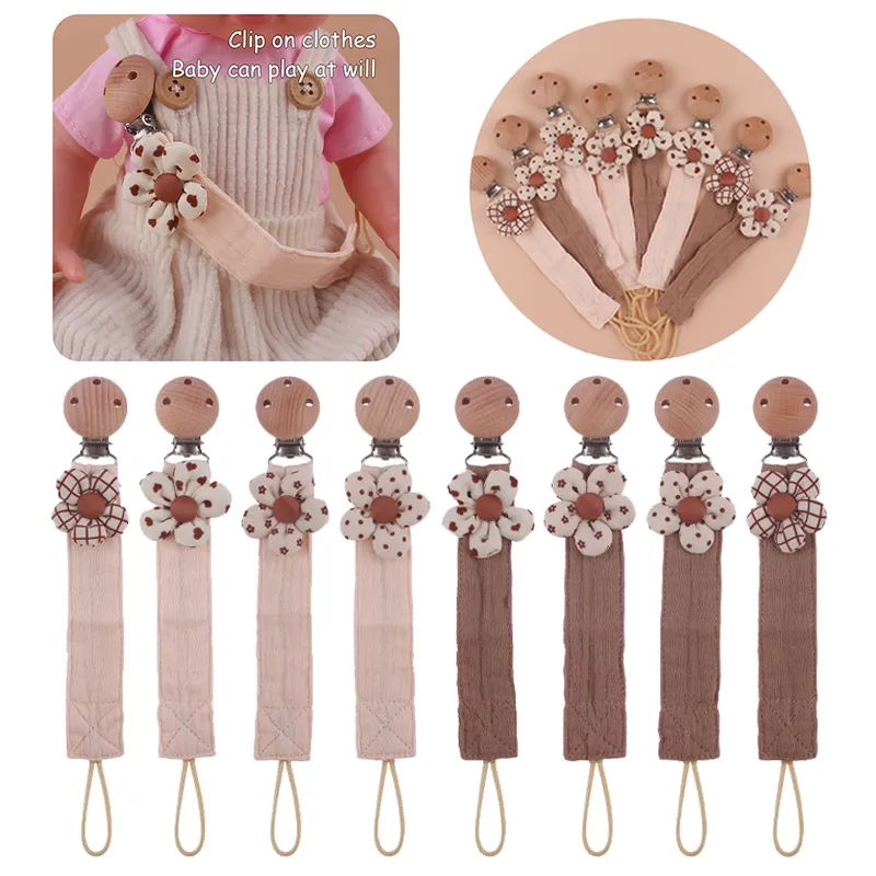 Baby Pacifier Clip Pacifier Anti-lost Chain Dummy Clip Nipple Holder Soft Cotton Children Pacifier Soother Holder Toddler Toys