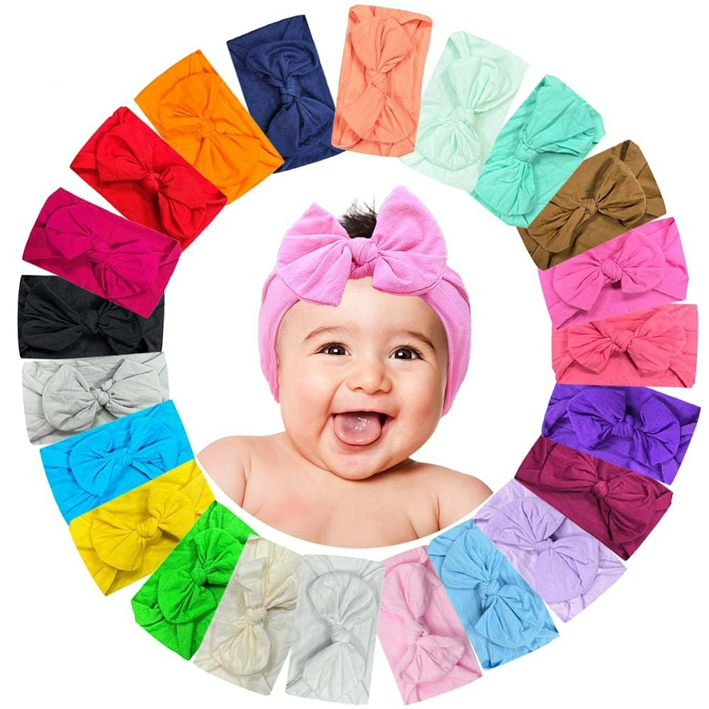 Baby Solid Hair Bands Baby Hair Accessories Soft and Comfortable Nylon Bow Hair Ties Cute Princess Hair Ties Kids Headwear